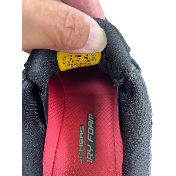 Skechers Work Mens Black leather fabric steel toe Sneakers Size 10 SKU 9054 - Picture 8 of 16